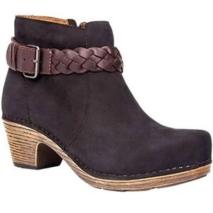 NEW Dansko Tivoli Michelle Black Leather Ankle Boots sz 37 (US 6.5)